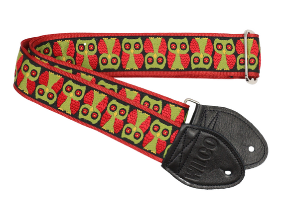 Souldier Wilco Signature Olive and Red Owls Guitar Strap *Free Shipping in the USA*