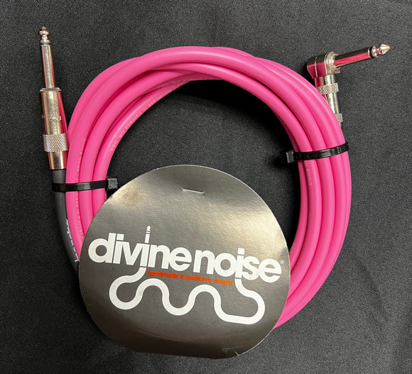 Divine Noise 15ft Instrument Cable ST-RA (Straight-Right Angle) Pink *Free Shipping in the USA*