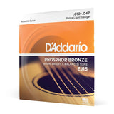 D'Addario EJ15 Phosphor Bronze Acoustic Guitar Strings, Extra Light Gauge