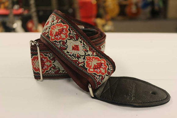 Souldier Guitar Strap Cabernet - Wine w/ Black Leather Ends *Free Shipping in the USA*