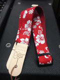 Sherrin's Threads Red Hibiscus 1.5" Ukulele Strap *Free Shipping in the USA* Ukulele