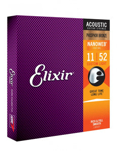 Elixir 16027 Nanoweb Phosphor Bronze Strings- Custom Light