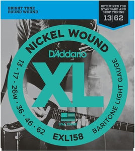 D'Addario EXL158 Baritone Light Gauge Electric Guitar Strings